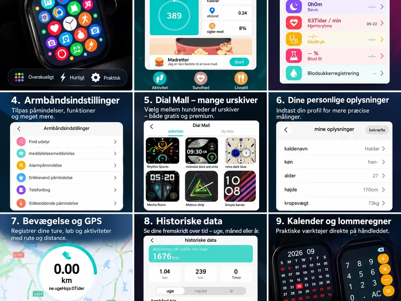 Billede 6 - Komplet 8-i-1 Smartwatch Gavesæt – Alt samlet i en