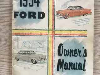 Instruktionsbog til Ford Customline 1954