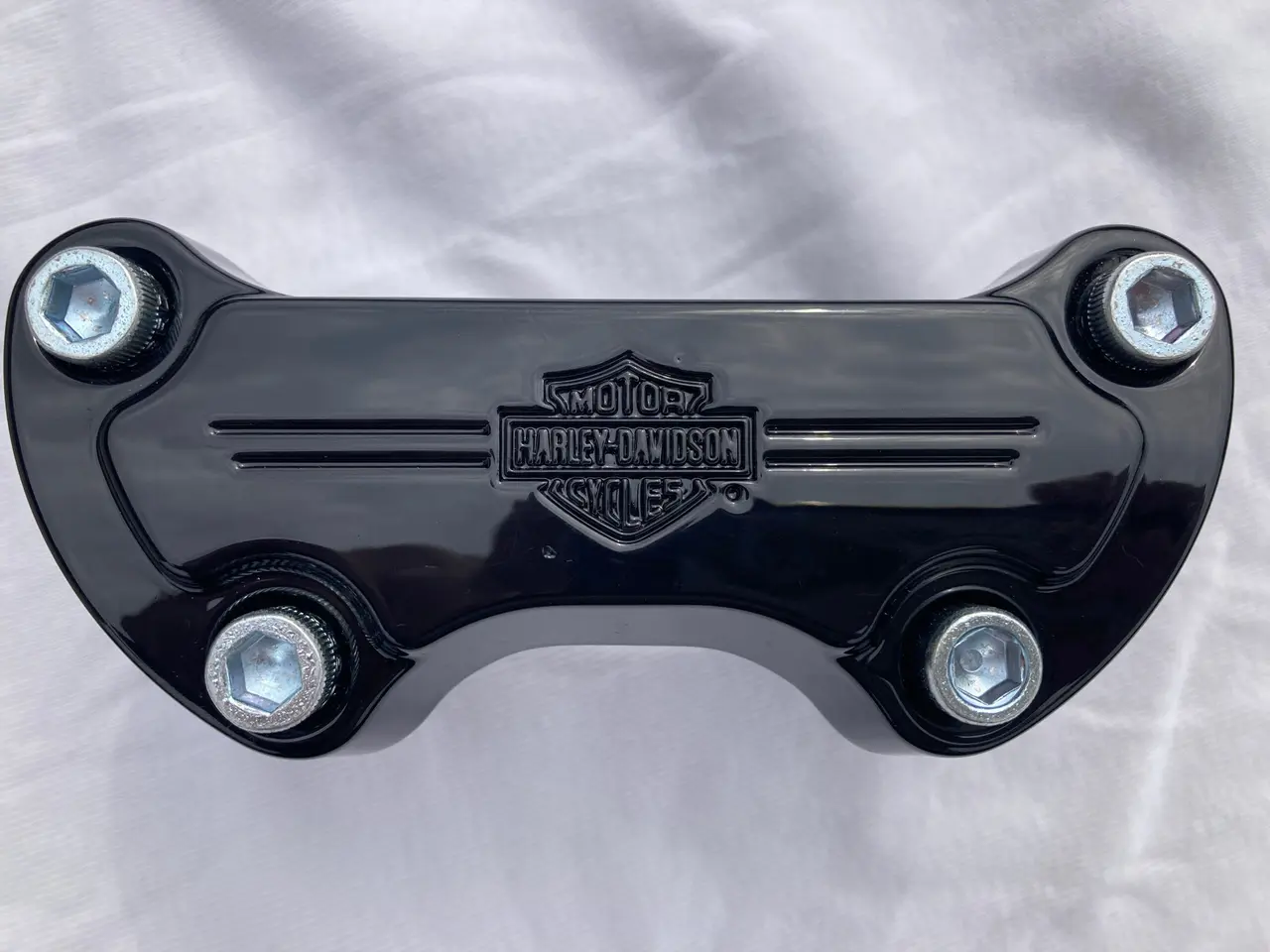 Billede 1 - Harley risers/styrholdere, original. Blank sort.