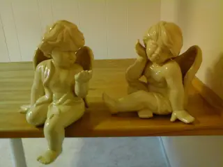 2 store poselæns engle