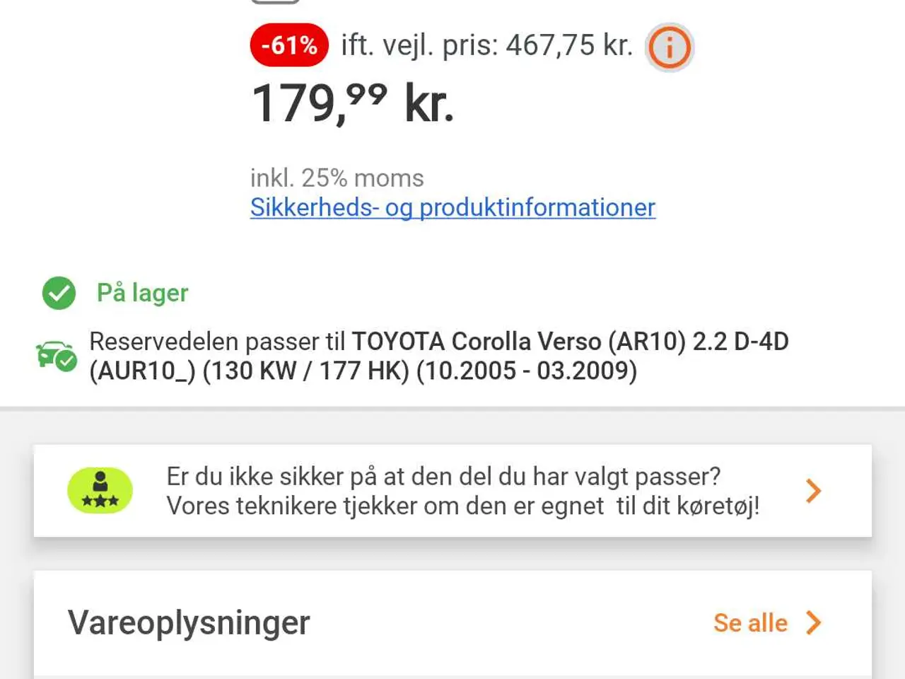 Billede 1 - Toyota bremser 