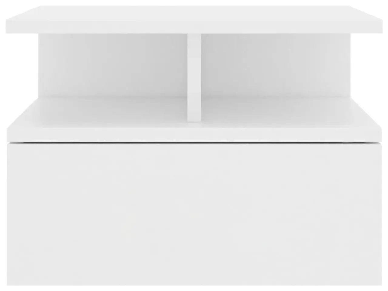 Billede 4 - Væghængt natbord 40×31×27 cm i hvidt konstrueret træ