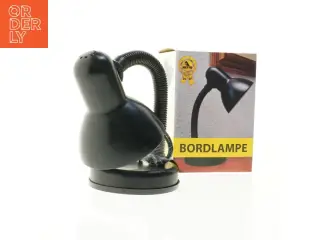 Sort bordlampe fra Netto (str. 40 w. diameter, ø 13 cm. skærm ø, 12,5 cm. højde, 35 cm)