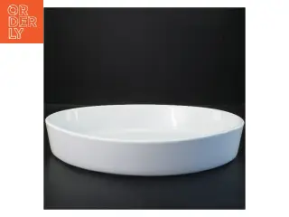Rund hvid porcelænsfad fra Pillivuyt (str. 37,5x27 cm)
