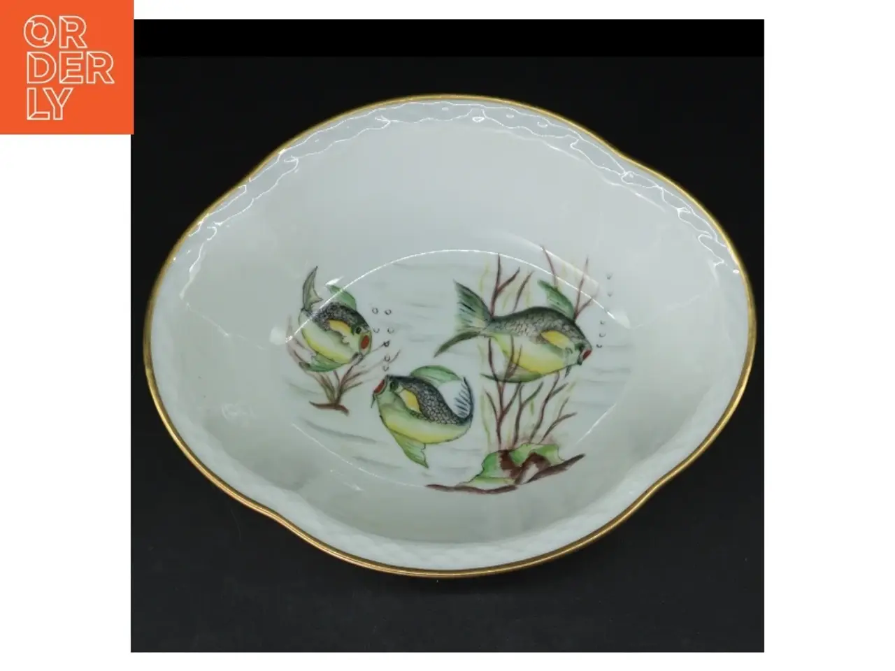 Billede 1 - Porcelænsskål med fugledekor fra B&G (str. 22 x. 17 cm. h. 5,5 cm)