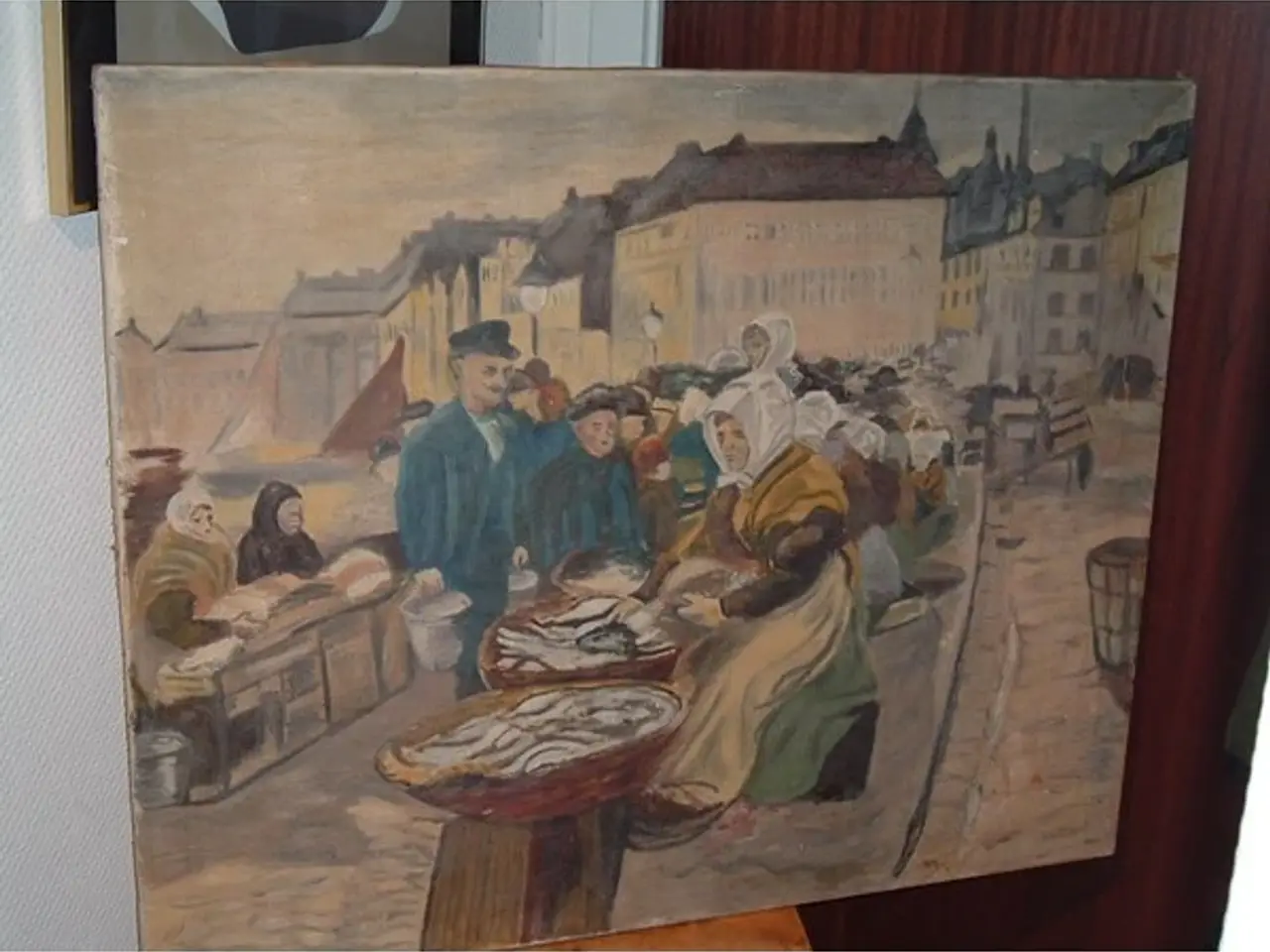 Billede 1 - OLIEMALERI af "Fiskekoner ved Gl. Strand"