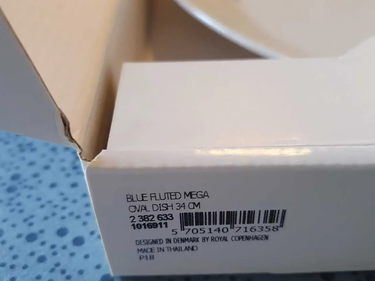 Billede 1 - Blå mega riflet fad 34 cm