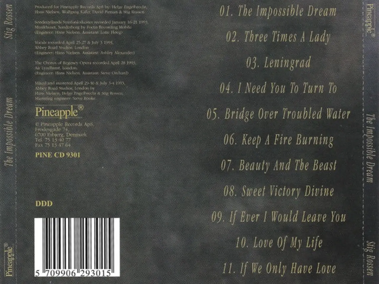 Billede 2 - Stig Rossen With… – The Impossible Dream – CD