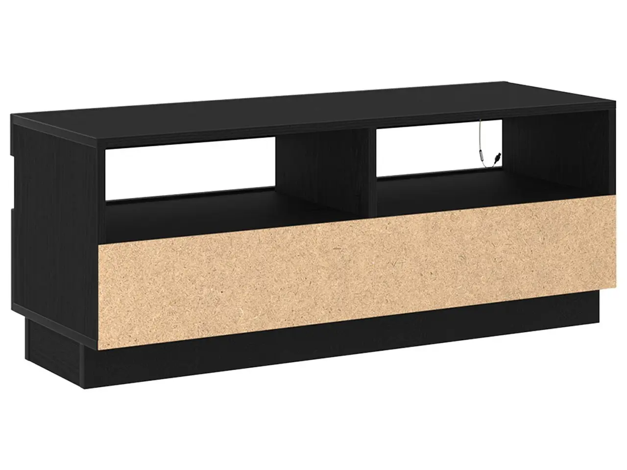 Billede 6 - TV-bord i sort eg 100 × 35 × 40 cm - konstrueret træ med LED