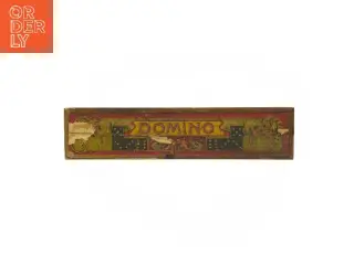 Antikt Dominosæt i trææske (str. 4x26x6 cm)
