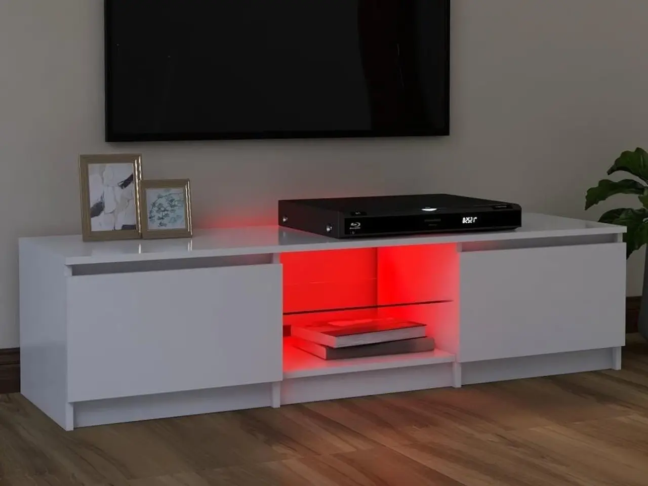 Billede 6 - Tv-skab med LED-lys 140x40x36 cm hvid