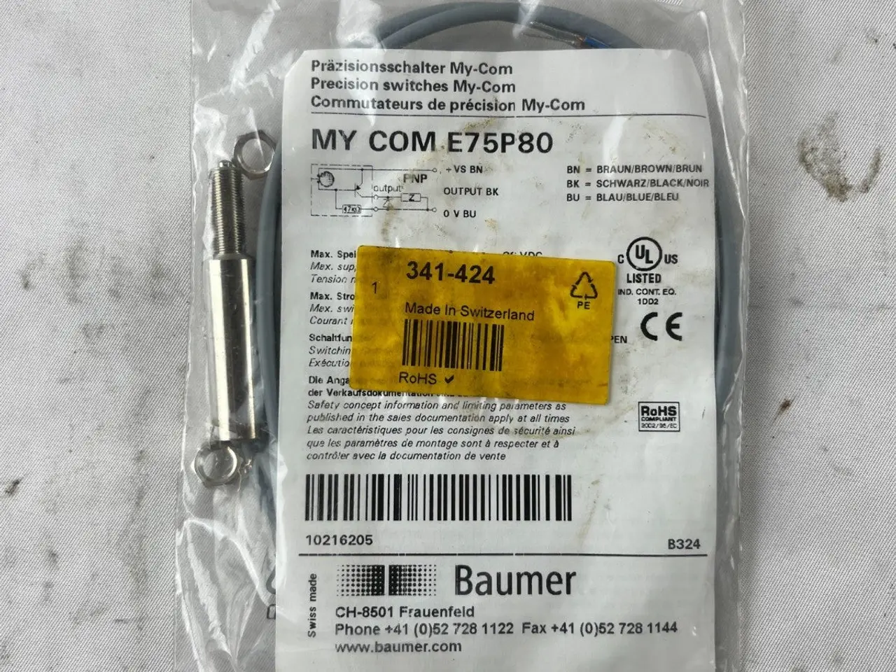 Billede 3 - Baumer My-Com E75P80 Precision kontakt PNP