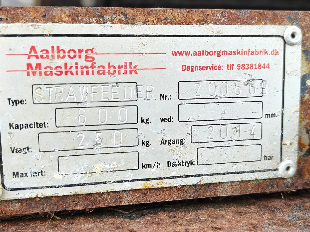 Billede 5 - Aalborg maskinfabrik Strawfeeder 1400