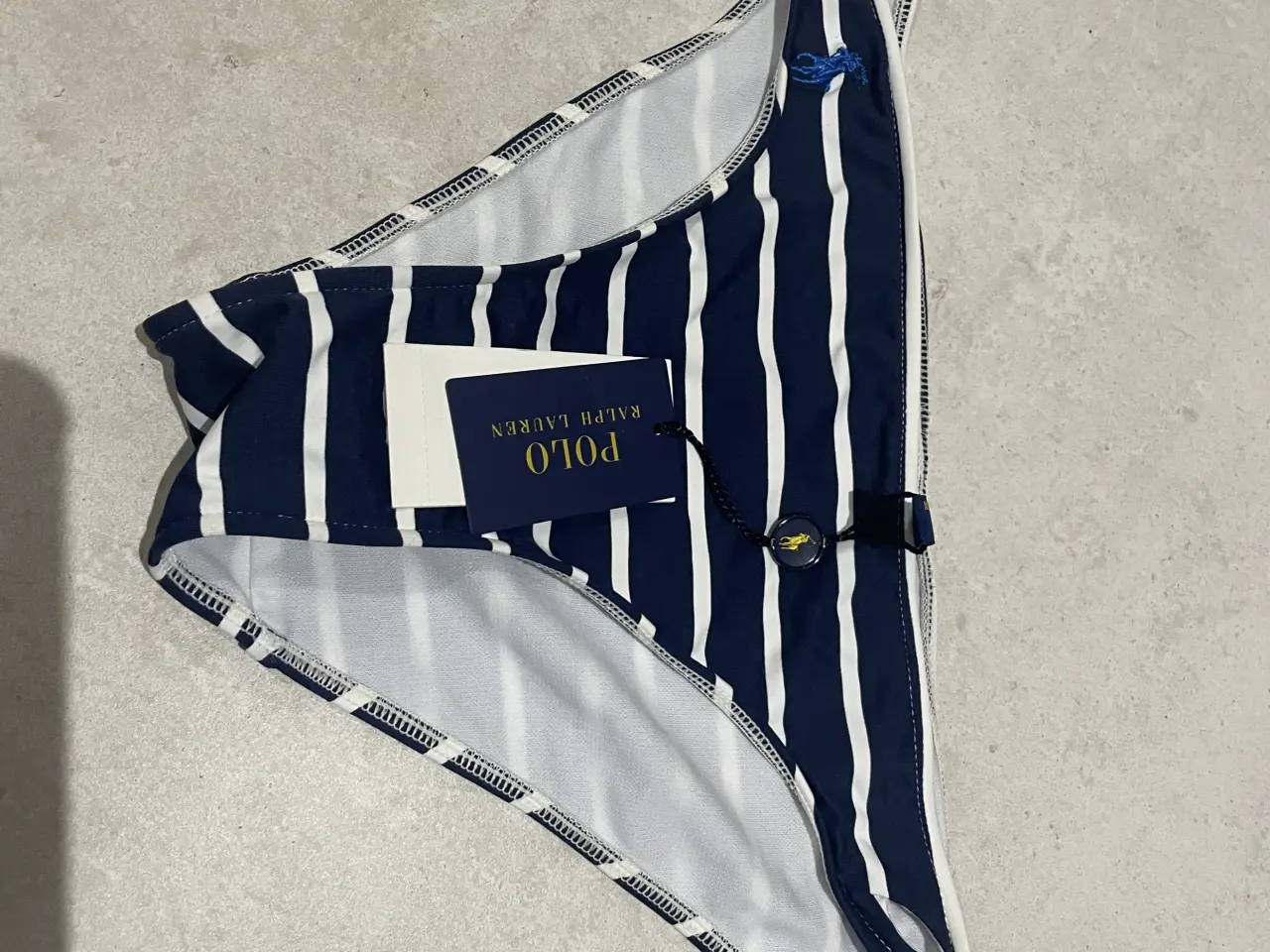 Billede 1 - Blå og hvid stribet bikini buks str. S/36