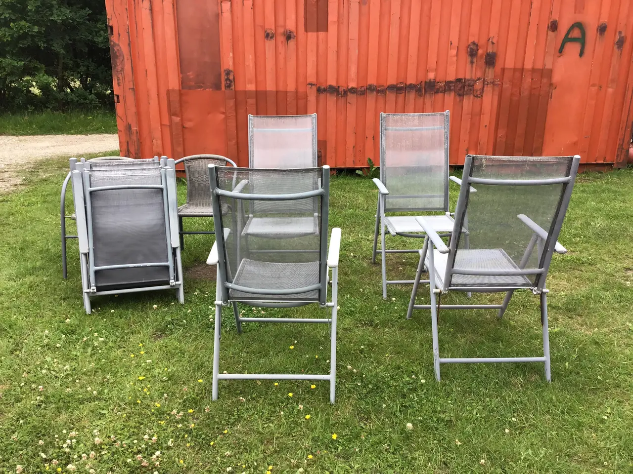 Billede 1 - Otte stole med liggefunktion samt hynder 