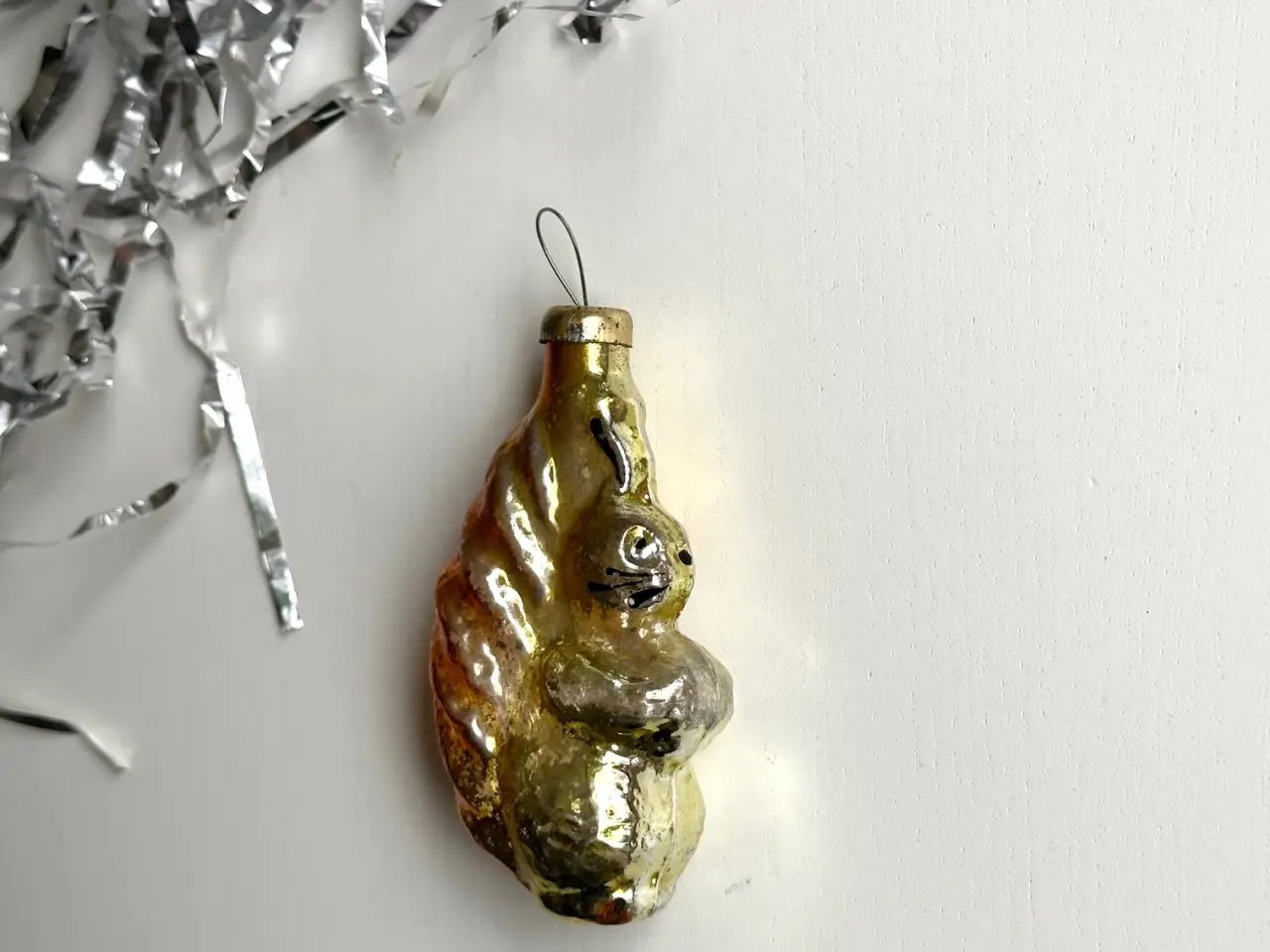 Billede 1 - Vintage juleornament, orange egern