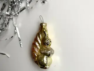 Vintage juleornament, orange egern