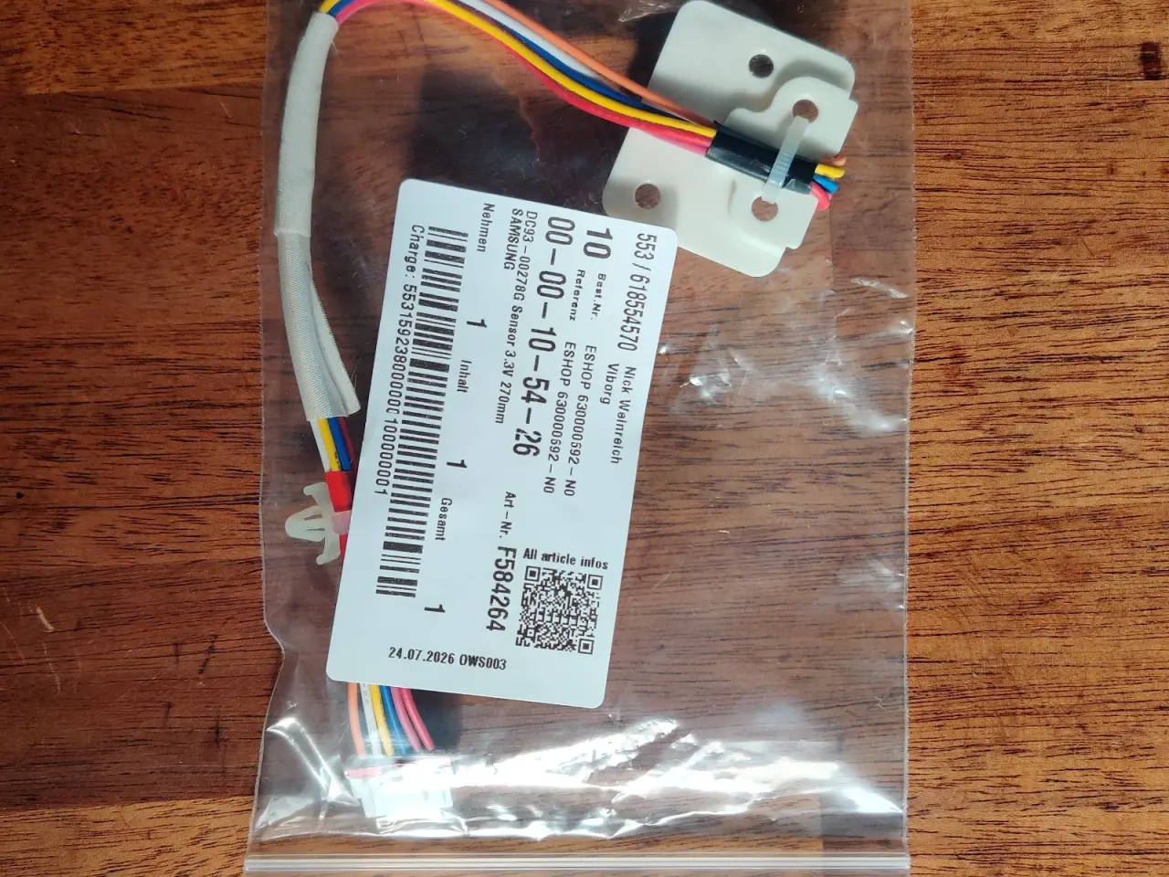 Billede 1 - NY Org. Samsung MEMS sensor DC93-00278G