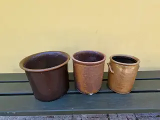 3 stk. lerkrukker