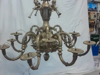 Antik loftlampe messing
