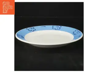 Porcelænstallerken med blomstermotiv (str. Ø 20,5 cm)