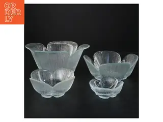 Fire glasskåle (str. Ø 21x10& ø17x7&ø12x5&ø8x3 cm)