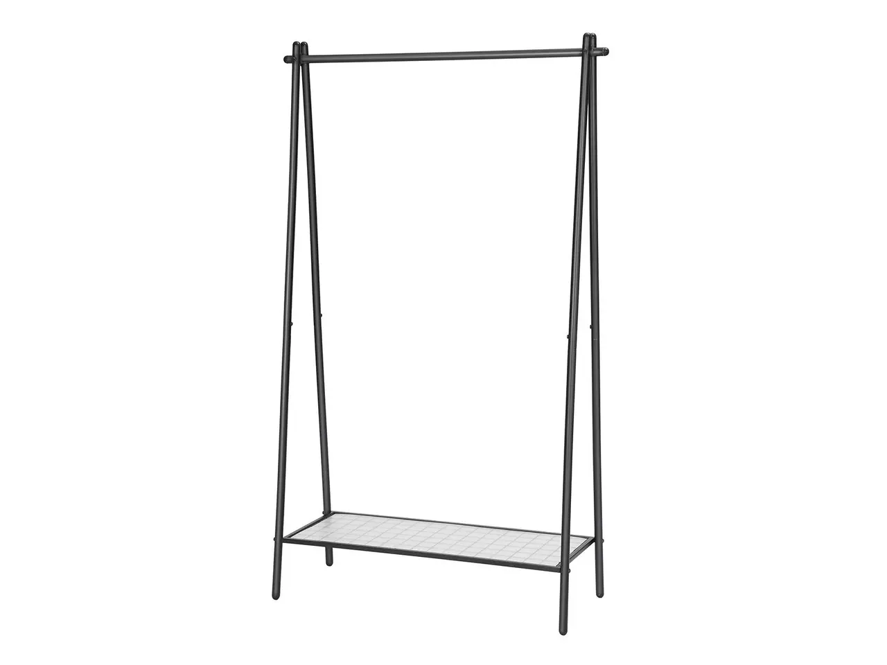 Billede 1 - Tøjstativ med bundhylde - mat sort, 92,5 x 33,5 x 153 cm