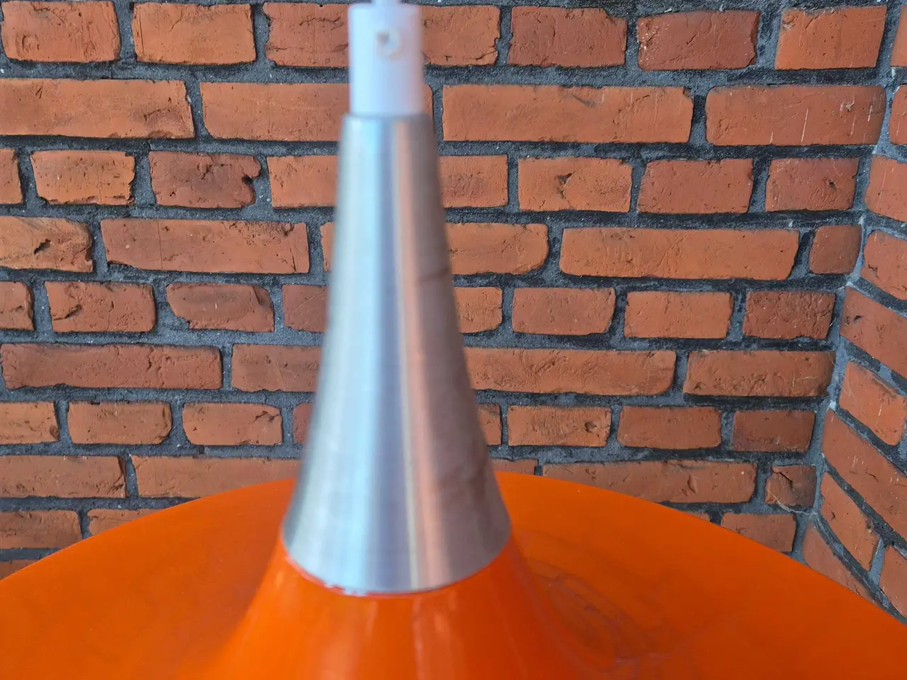 Billede 8 - Stor orange trompetpendel med alutop
