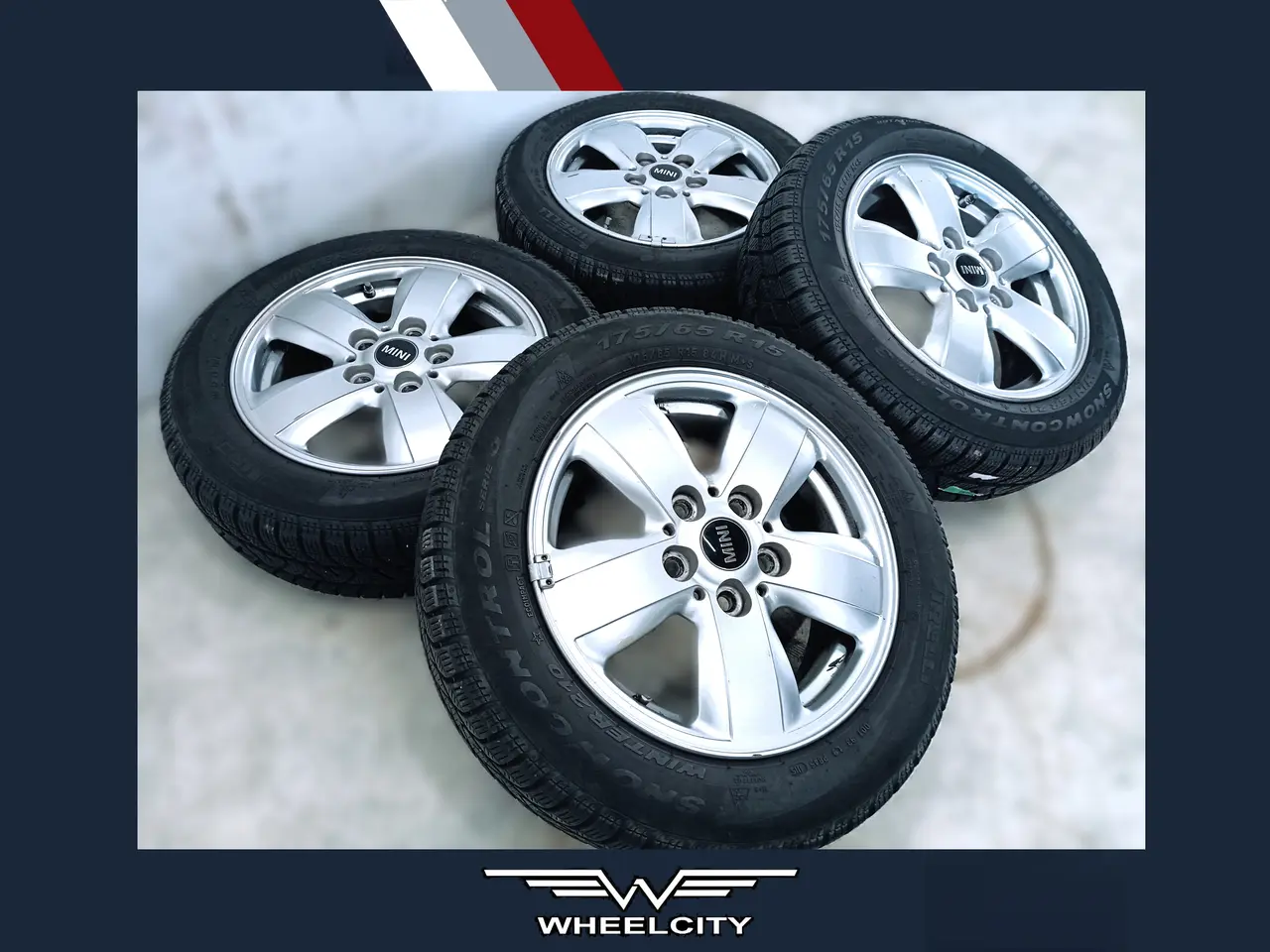 Billede 1 - 5x112 15" ET46 nav 66,6ø MINI vinter fælge TPMS