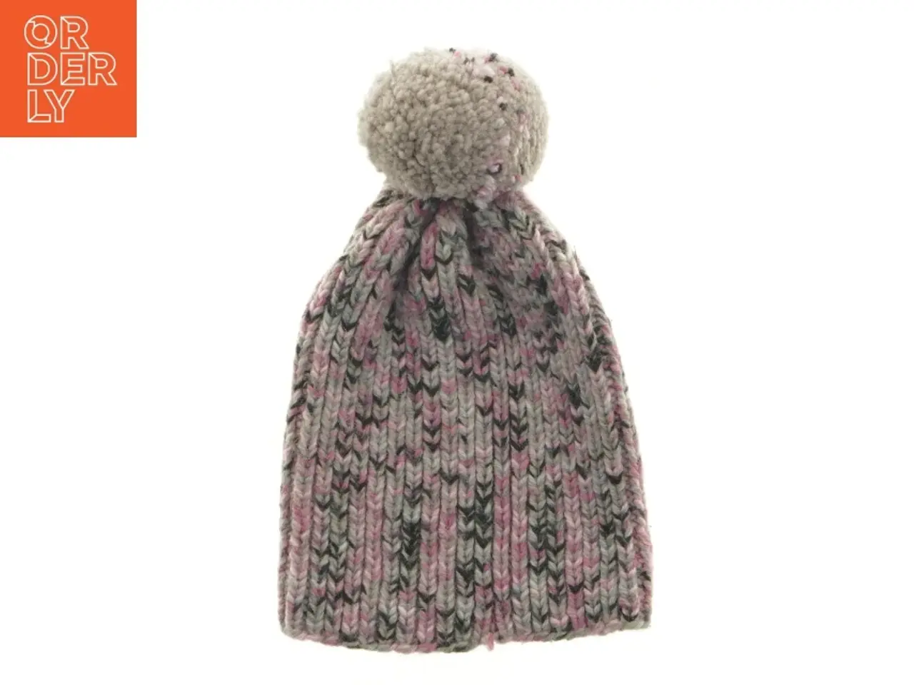 Billede 1 - Strikket hue med pompon (str. 27 x 18 cm)