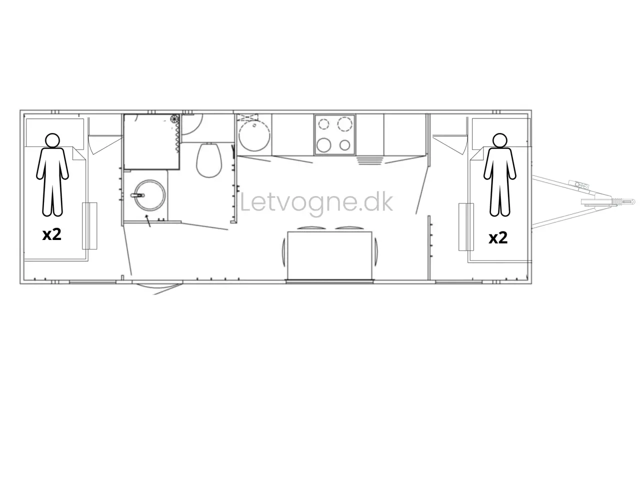 Billede 1 - Beboelsesvogn 4 personers - Scanvogn Type 730