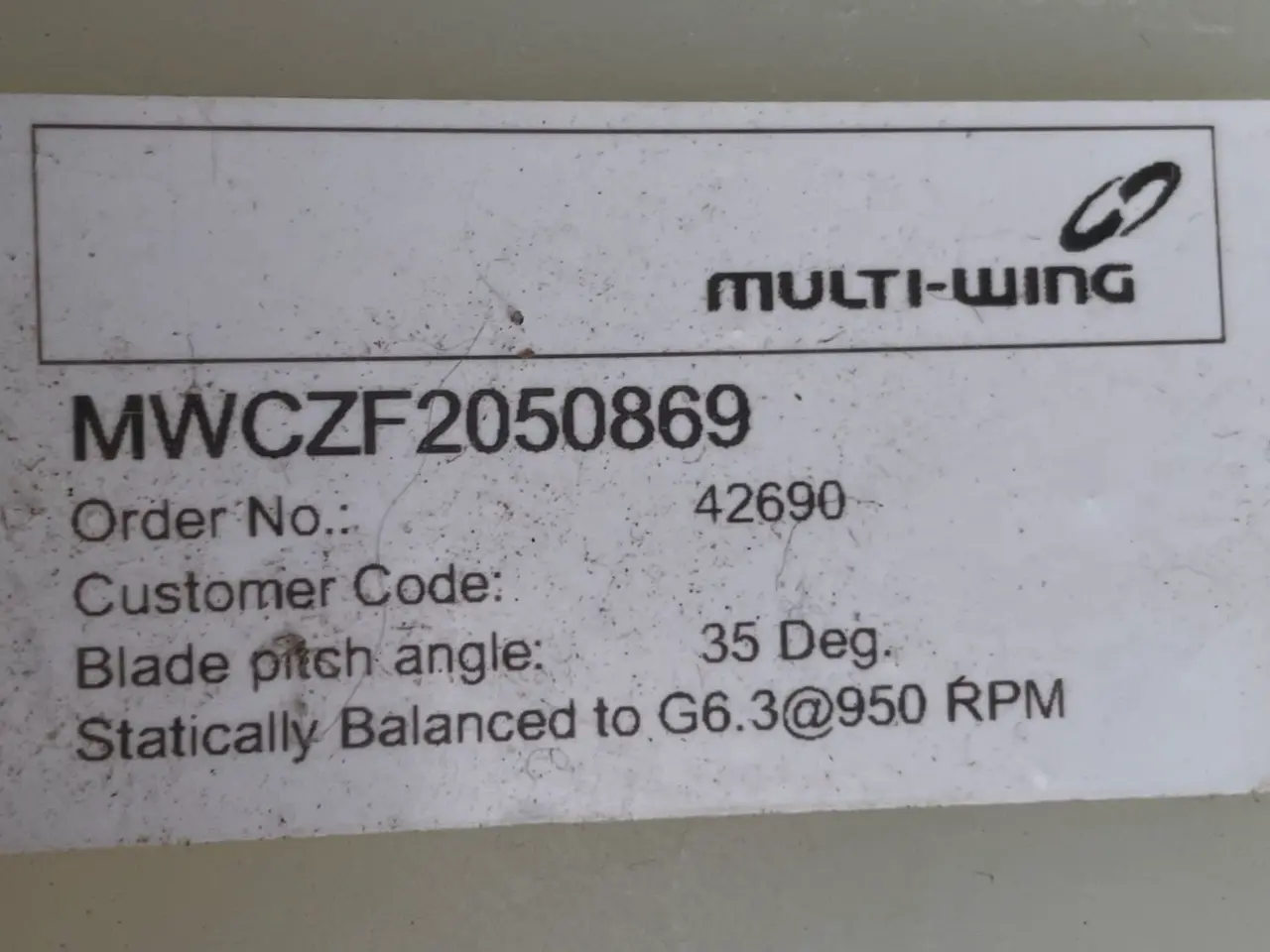 Billede 2 - Multi-Wing WCZF2050869 ventilator med 10 blade