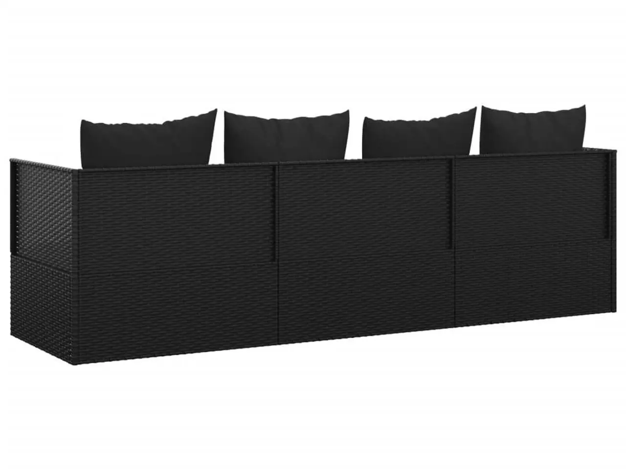 Billede 5 - Loungesofa til udendørs brug med hynder i polyrattan - sort