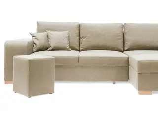 Mark vendbar sovesofa med chaiselong og 2 puffer - Beige Inari 22