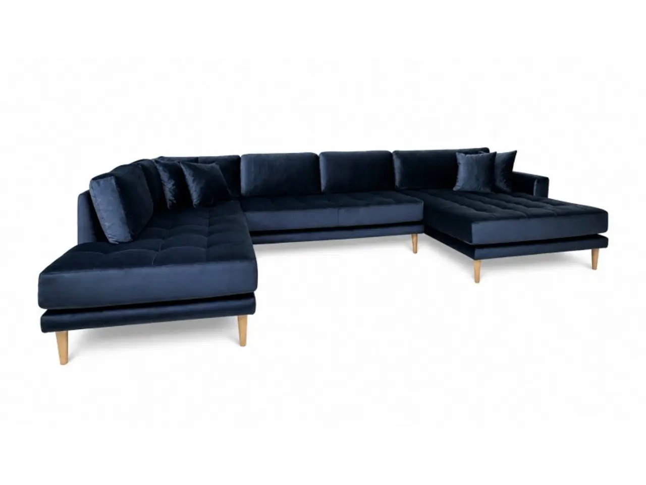 Billede 2 - Lido - Hjørnesofa med Højrevendt Chaiselong - Mørkeblå velour