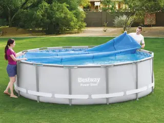 Bestway Flowclear solopvarmet poolovertræk 427 cm - blå