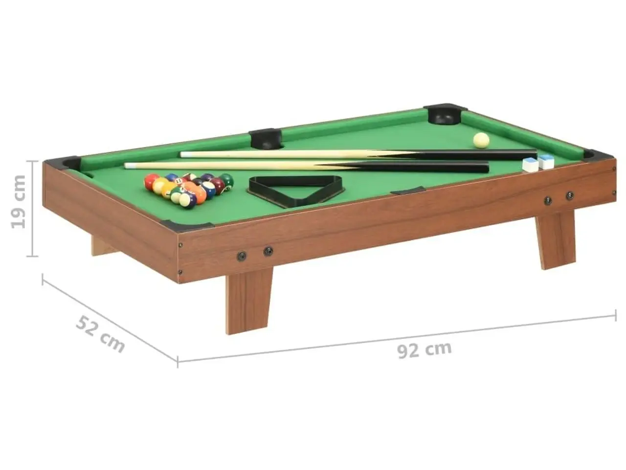 Billede 8 - Mini-poolbord 92 × 52 × 19 cm - brun/grøn