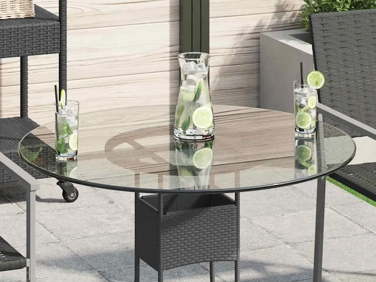 Billede 1 - Rund bordplade i hærdet glas - 80 cm, transparent