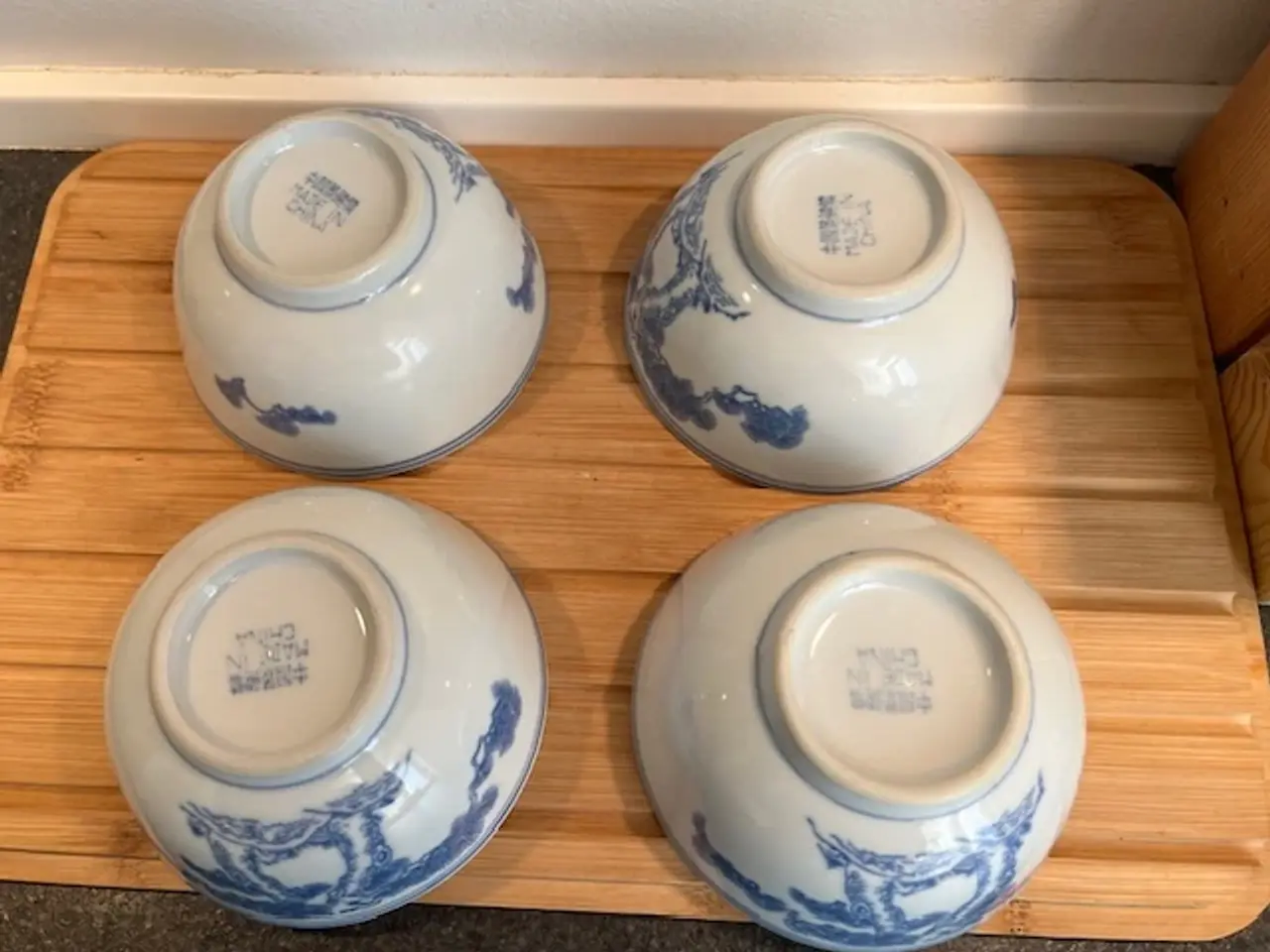 Billede 2 - Sæt med 5 smukke kinesiske porcelænsskåle–Blå&hvid