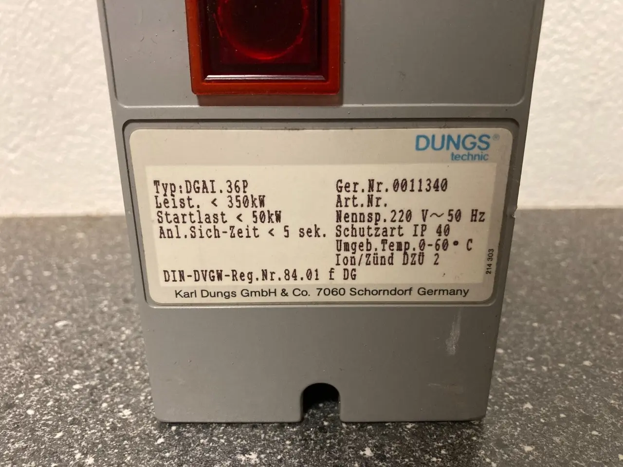 Billede 3 - Old Dungs DGAI.36P Gas Burner Control Unit - 350