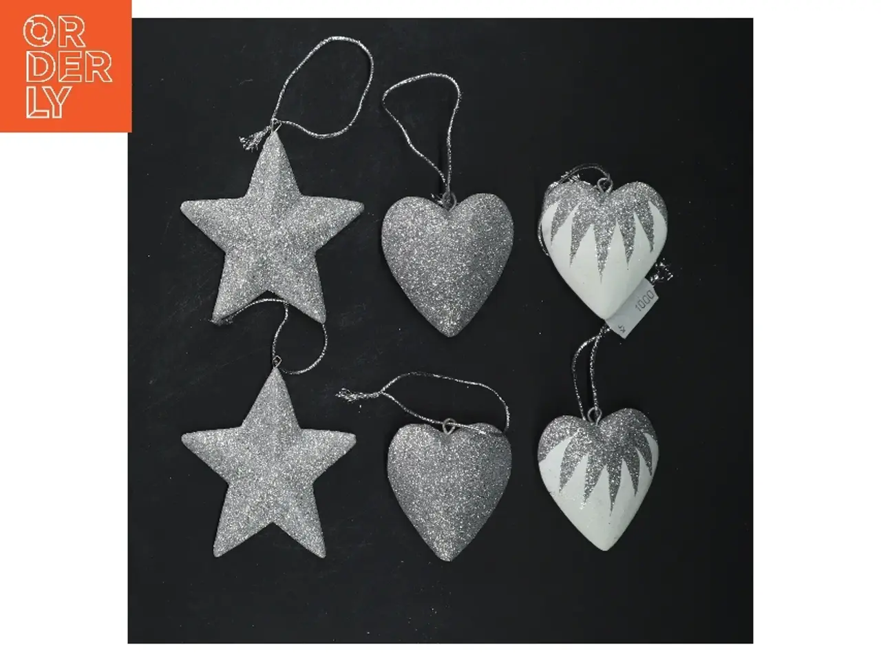Billede 1 - Sæt med glitter julepynt (str. 6-8 cm)