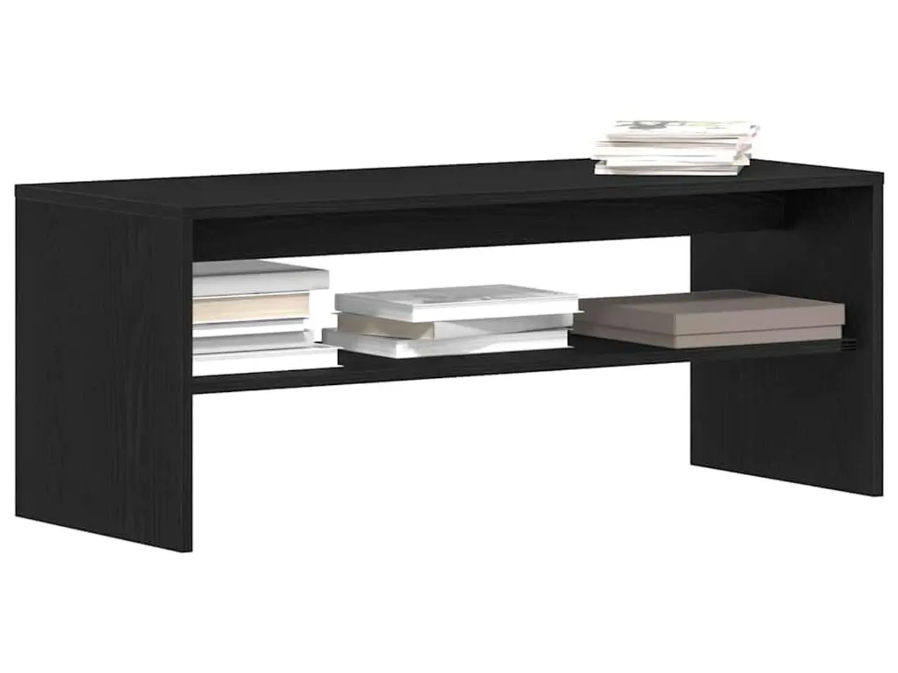 Billede 4 - Tv-bord 100x40x40 cm konstrueret træ sort egetræsfarve