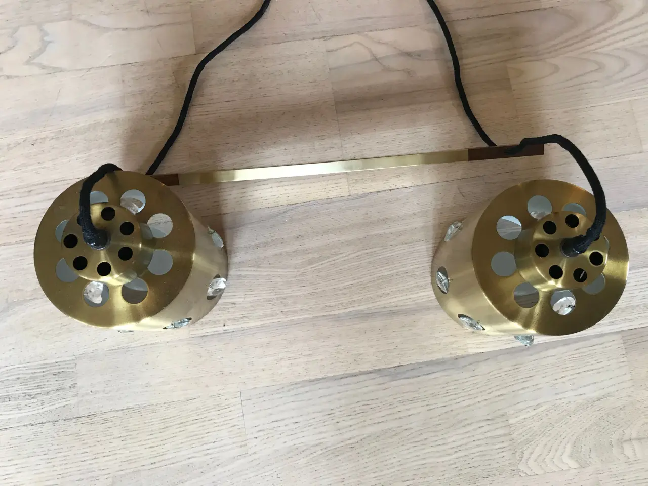 Billede 7 - Retro lampe i messing og palisander