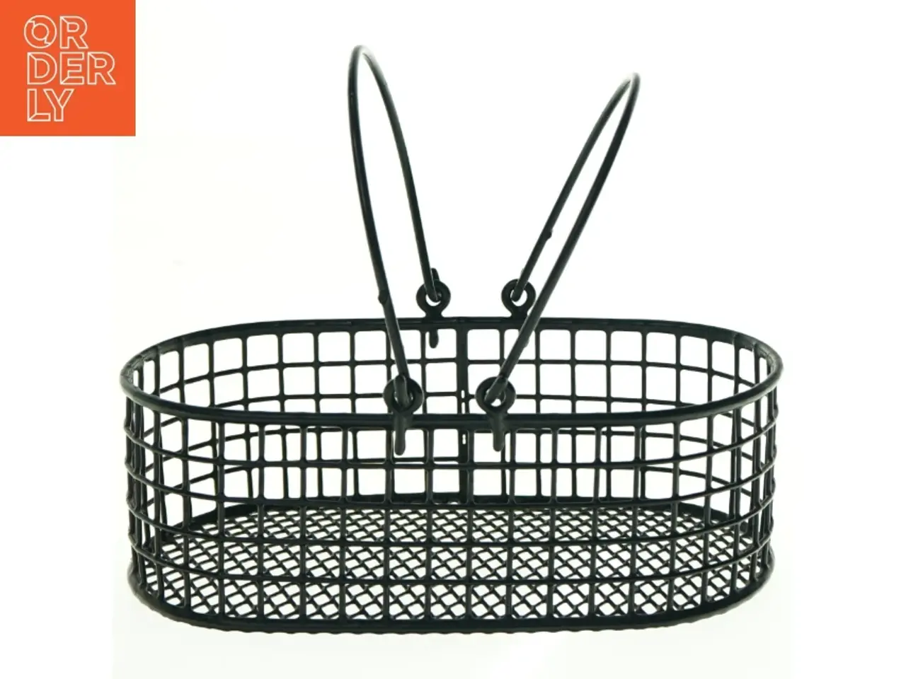 Billede 1 - Sort metal kurv med hank