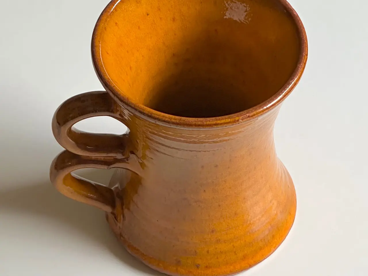 Billede 2 - Keramikkrus, orange glasur