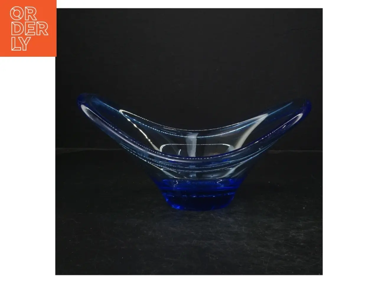 Billede 1 - Blå glasskål (str. 27 cm)