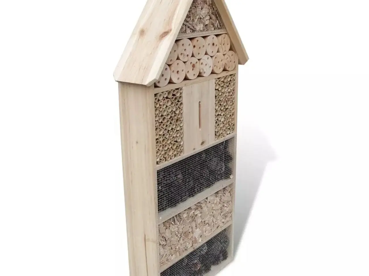 Billede 3 - Insekthotel XXL i massivt træ - 45,5 x 15 x 99 cm