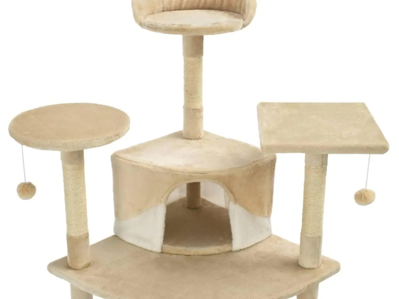 Billede 4 - Kattetræ med sisalkradsestolper 203 cm - beige og hvid