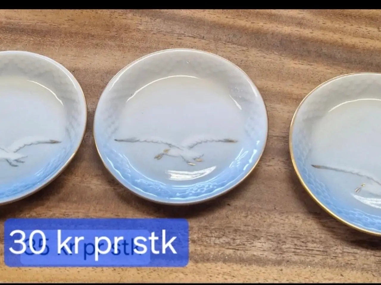 Billede 6 - Bing og Grøndahl måge stel med guld kant