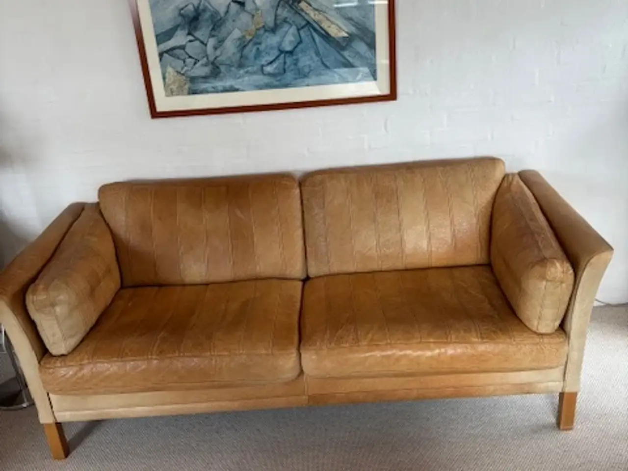 Billede 1 - Sofa i lysebrun bøffellæder